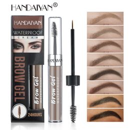 Handaiyan eyebrow tint Waterproof Cream Eye Brow Gel Pen Pencil Double Heads with Brush 8 Skin Tones Easy to UseLong Last 24 Hours Makeup Wild Eyebrows