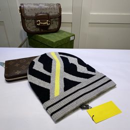 Fashion designer cashmere hat matching monogram micro knit hats warm cold pullover cap