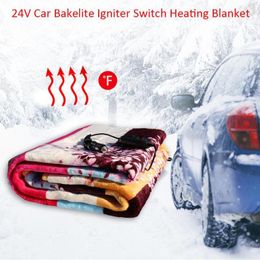 Interior Accessories 2x0.8m/2x0.7m 24V Car Heated Blanket Fleece Travel Single Sleep Mat Autumn Winter Warm Electric Heating For RV