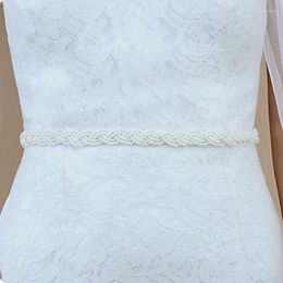 Belts JLZXSY Pearl Wedding Belt Bridal Sash Handmade Waist With Satin Ribbon Bridesmaid Dress Accessories