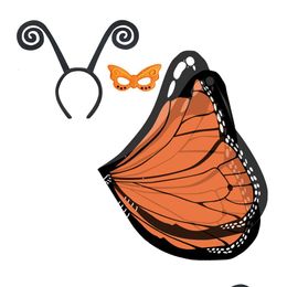 Theme Costume Dreamy Dressups Fancif Fabric Wings Monarch Butterfly Cospolay Drop Delivery 2022 Apparel Costumes Cosplay Dht3Y