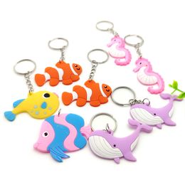 PVC Keychains Tropical Fish Cartoon Keychain Pendant Keyring Fashion Accessories Key Chain