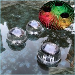 Garden Decorations Seven Colours Garden Decorations Water Float Lamp Outdoors Solar Energy Pond Floating Lamps Magic Bb Courtyard Poo Dhhsn