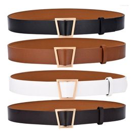 Belts Needleless Belt For Ladies Metal Smooth Buckle Wide Waist Fashion Casual Dress Jeans Female Waistband