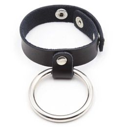 Beauty Items Male Adjustable Genuine Leather Strap Penis Hole Testicle Cage Cock Ring Erection Enhancer BDSM Bondage Mens Panties