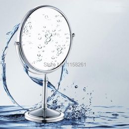 Mirrors Bath 8" Beauty Desk Makeup Mirror Rotating 2 Face Cosmetic Of Bathroom Accessories Silver Round HSY-728