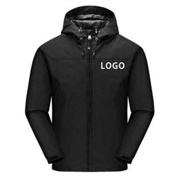 Men's Jackets Custom Men Jacket Waterproof Quick Dry Camping Clothes Outdoor Sports Zipper Hoodies Coats Male Windbreaker Jackets 5Xl T221017