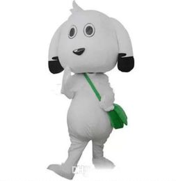 Discount factory sale Lovely Schoolbag Dog Mascot Costume White Dog Mascot Costume Satchel Dog Mascot Costume