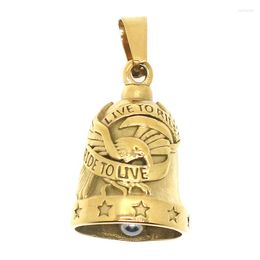 Pendant Necklaces Unisex 316L Stainless Steel Ride To Live Cool Eagle Stars Bell