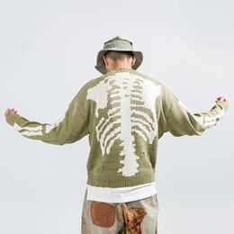 Men's Sweaters Everkaki Street Hip Hop Rib Skeleton Loose Knit Sweater Couple Men G221018