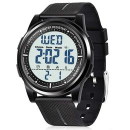 Montre-bracelets Watch imperméable avec un chronomètre à rebours à rebours dual Time Time Ultra-Thin Display Digital Wrist Watches for Men Women 1019