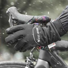Ski Gloves 1 Pair Cycling Touchscreen Full Finger Warm Non-slip Waterproof Skiing Motorcycle Sports Thermal Fleece L221017