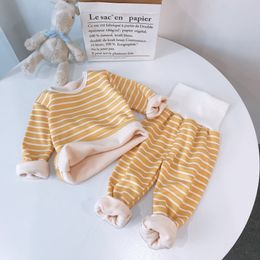 Kinder Pyjamas Winter Baby Thermal Unterwäscheanzug Schichten von Wärme Kinder Kleidung Set hohe Taille Herbst -Kind -Kinderjunge Homewear