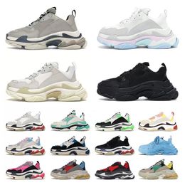 triple s men women Running shoes luxury platform sneakers clear sole Black White Beige Teal Blue Bred Red Pink mens trainers Jogging Walking fashion