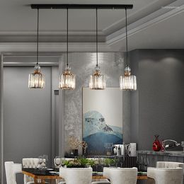 Chandeliers Black Stair Chandelier Simple Modern Duplex Restaurant Living Room Bedroom Hall Creative Personality LED Crystal Lamps E14 Bulb