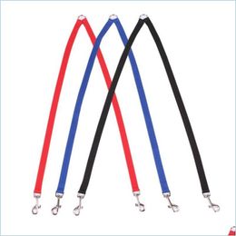 Dog Collars Leashes Pet Traction Rope Double Head Design High Density Nylon Dog Leash Stainless Steel Buckle Puppy Leashes Creativ Dh0As