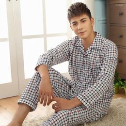 Men's Sleepwear Thoshine Brand Spring Autumn Winter Men Cotton Pyjamas Sets Of Sleep Top & Pants Male Pijama Casual Home Clothing