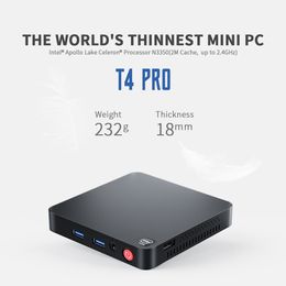 T4 Pro Mini PC Intel Apollo Lake Processor N3350 Windows 10 4K 4GB 64GB BT4.0 1000M AC Wifi Mini Computer