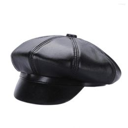 Visors Women Genuine Sheepskin Leather Hats Visor Hat Black Brand Fashion Sheep Caps