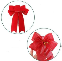 Burlap christmas decorations bow handmade holiday gift tree decoration bows 9 Colours JNB16529