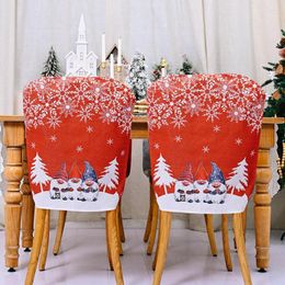 Chair Covers Christmas Cover Cartoon Forest Snow Dining Cap Table Ornament Reusable Decoration For Wedding Engagement Anniversary