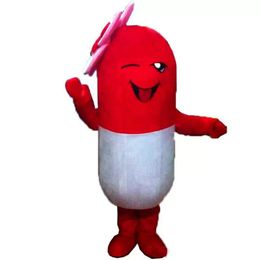 Factory sale hot Red Pill Mascot Costumes Cartoon Character Adult Sz