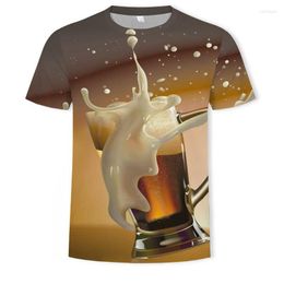 Men's T Shirts 2022 Men And Women Summer 3d Beer Hamburger Poker Hip -Hop O -Neck Short Sleeve Printed -Shirt Top