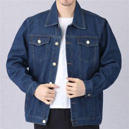Men's Jackets Cotton Denim Jacket Men Vintage Jean Coats Streetwear Fashion Turn Down Collar Jeans Outerwear Bomber Homme E282