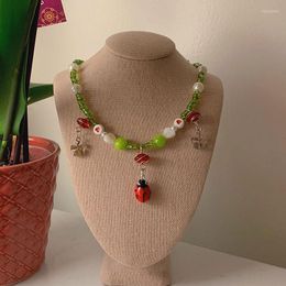 Chains "gArDen BUg" Beaded Necklace Fairy Core Kids Hippie Cottage Jewelry Spirituality Y2k Aesthetic