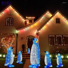 Light-Up Penguin Figure Christmas Holiday Decoration Ornaments LED Iron Creative Outdoor Garden