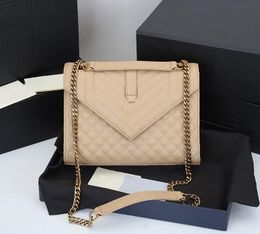 Envelope satchel bag Wallets letter logo Clutch Luxurys Designers tote mens womens hangbag V-shaped pattern wholesale leather double chain shoulder Shoulder Bags