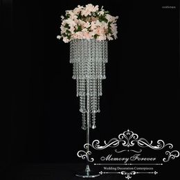 Party Decoration 10PCS 110cm Tall Crystal Wedding Centrepiece Acrylic Flower Stand Chandelier Garlands Reception Table Decor