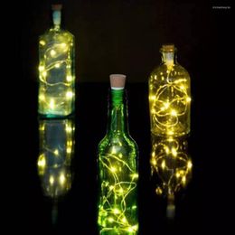 Strings 10LED Solar Wine Bottle Lights Cork Fairy Christmas Light LED Copper Garland Wire String Party Decor