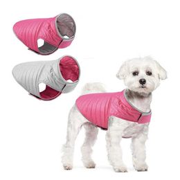 Dog Apparel Winter Dog Clothes For Small Large Dogs Reversible Waterproof Vest Warm Down Jacket Pet Coat Chihuahua French Bulldog Clothing T221018