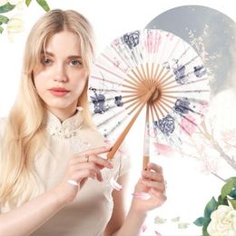20Pcs/lot Classic Flower Japanese Blossom Hand Fan Surface Folding Bamboo Windmill Wedding Party Favors Gift 220505