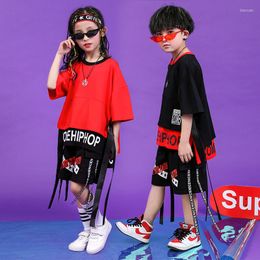 Stage Wear Kid Hip Hop Clothing Oversized T Shirt Tops Casual Shorts Girls Boys Jazz Dance Costume Ballroom Dancing Sports Performance