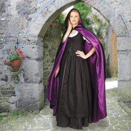 Wraps Hooded Black Velvet Cloak With Lining Coat Capes Wicca Robe Jackets Christmas Hallowmas Accessories Bolero