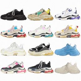 Сапоги Triple S Men Women Designer Casual Shoes Sneakers Винтажные старые желто-серого красного черного бело-розового синего зеленого 6-слойного тренера