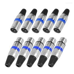 Lighting Accessories 5 Pairs 3 Pin XLR Connectors Male And Female Microphone Mic Cable Plug Connector Audio Socket 10 Pack