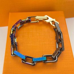 Bracelets Chain Bracelets High Quality Quenched Men's Water Dazzle Craft Link Chain Fashion Male and Female Same Lovers Hand Catenary Size 2252l