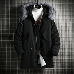 Men's Down Winter Parkas Men Thicken Fleece Warm Jackets Coats Fashion Hooded Casual Overcoat Mens Clothing Nice