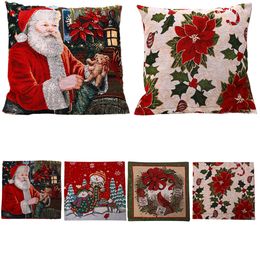 Christmas Throw Pillow Case Cushion Covers Santa Snowman Winter Holiday Vintage Farmhouse Home Decor XBJK2210