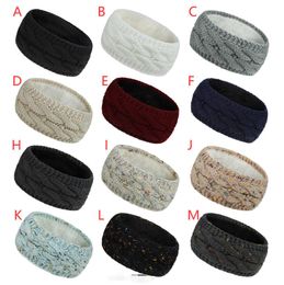 INS Inner Velvet Hairband Colourful Knitted Crochet Twist Headband Winter Ear Warmer Elastic Hair Band Wide Hair Accessories