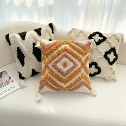 Pillow Case Joylove Bohemian Line Tufted Pillowcase Simple Prismatic Cushion Cover Nordic Style Long Sofa Waist