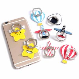 Cell Phone Accessories Creative Ring Mounts Holders Acrylic Finger Ring Buckle Bracket cartoon Star Aeroplane parachute For iPhone 7 Plus Samsung gift