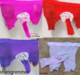 Underpants Shengrenmei 2022 Mens Sissy Boxers Underwear Sexy Gay Lingerie With Lace Male Boxer Shorts Fishnet 7 Color