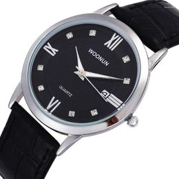 Wristwatches WOONUN Men Minimalist Watches Bling Diamond Quartz Wrist For Super Thin Mens Relogio Masculino