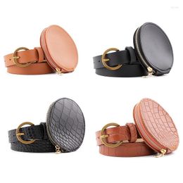 Belts Wild Ladies Waist Belt Luxury Personality Metal Buckle With Storage Bag