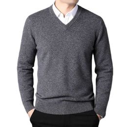 Men's Sweaters Cashmere Cotton Blend Classic V-Ne Pullover Men Sweater 2022 Autumn Winter Work Casual All-match Jumper Male Knitted G221018