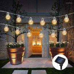 Strings Remote Solar Power LED Bulb Ball Light String Fairy Garland Lights Waterproof Outdoor Lamp Christmas Wedding Party Decoration